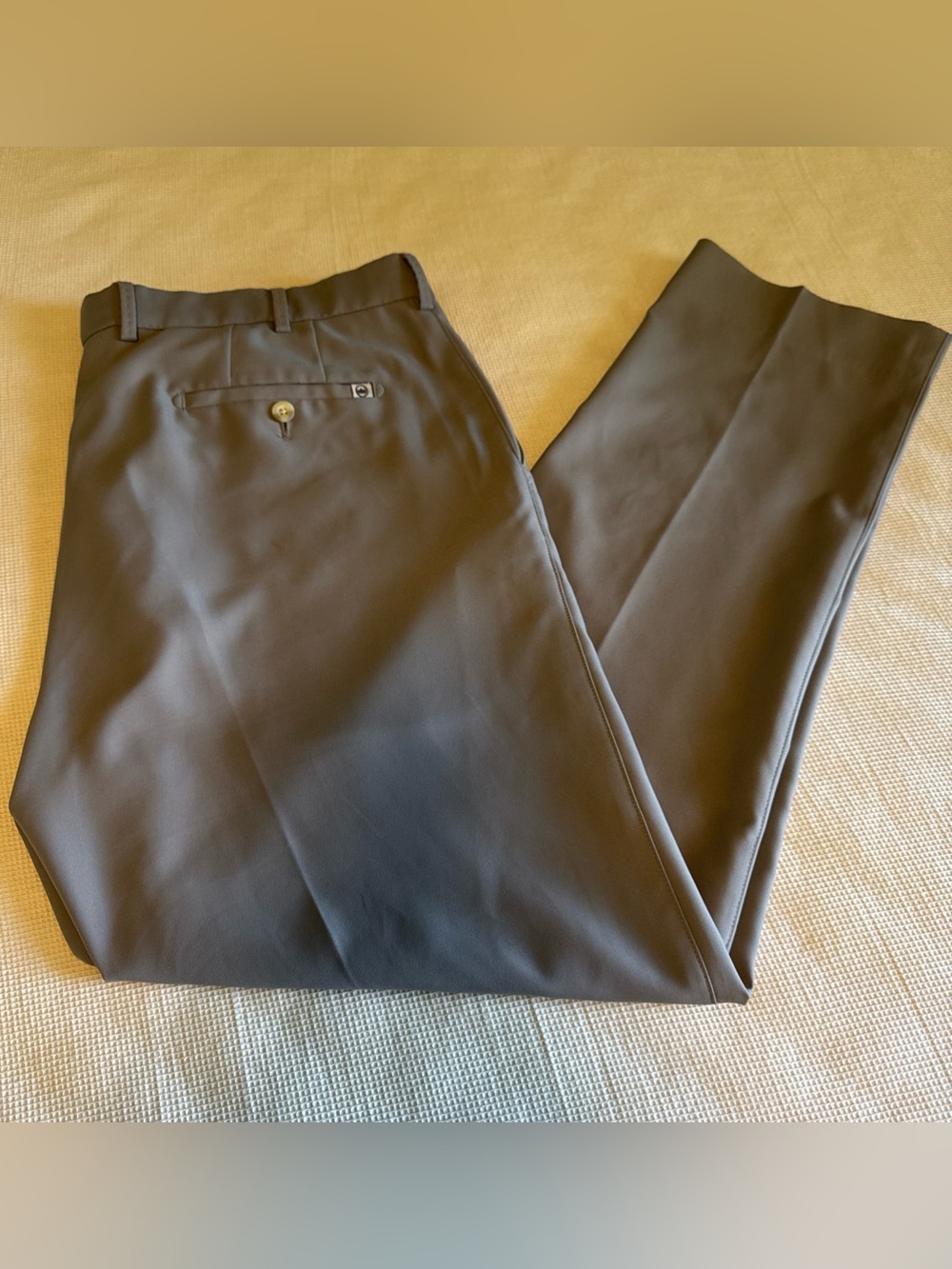 Peter Millar Crown Sport Performance Dress Pants Mens 38x34 Gray Flat Front Golf